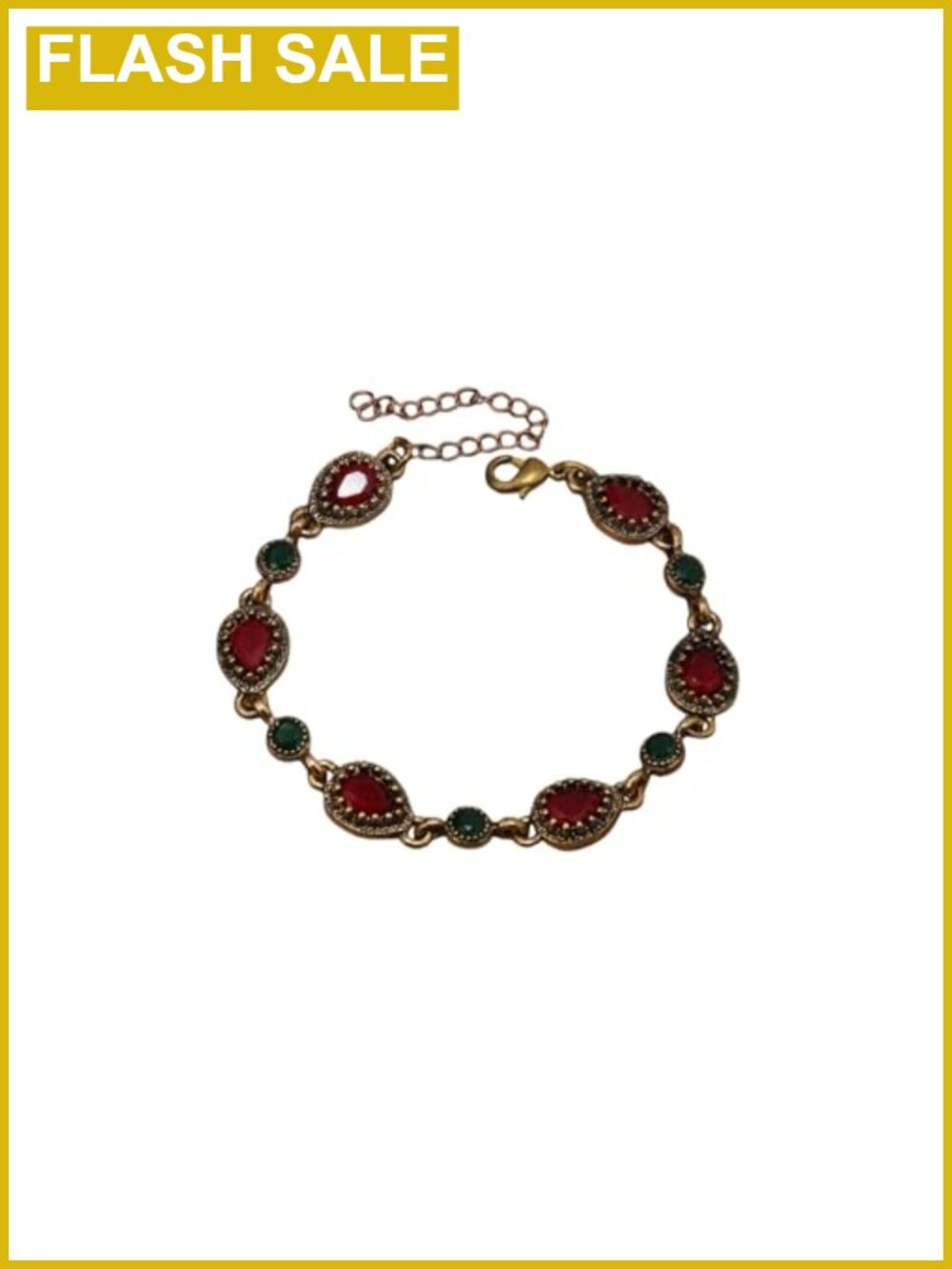 Vintage Antique Water Drop Zinc Alloy Link Bracelet for Women